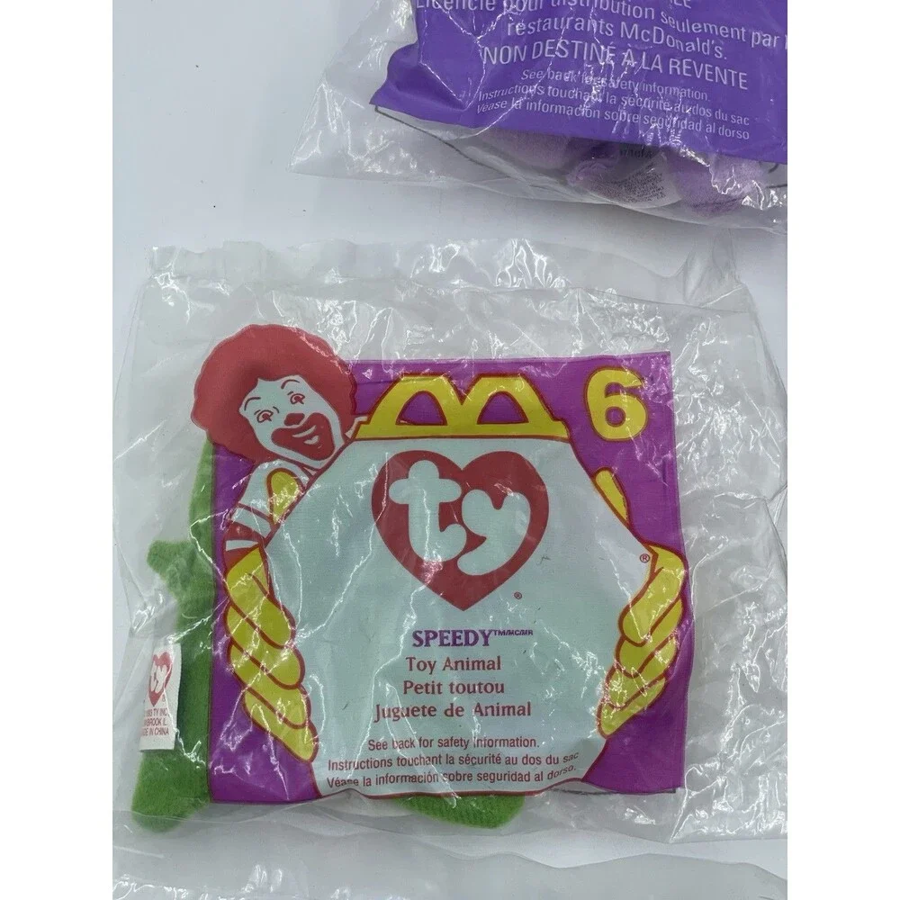 Vintage McDonald's Ty Teenie Beanie Babies Lot - Sealed Happy Meal Toys (Late 90